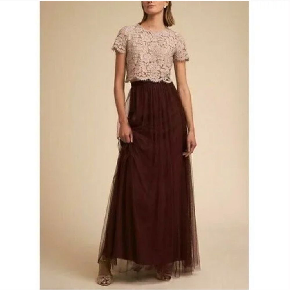 Jenny Yo - Tulle Skirt Burgundy Wine Maxi Length
Bridesmaid Formal